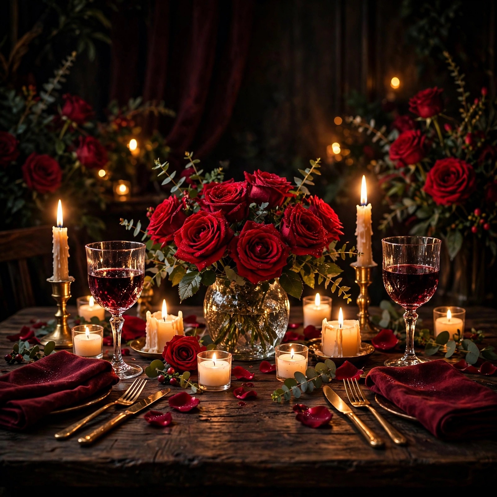 candlelit dinner roses love dp