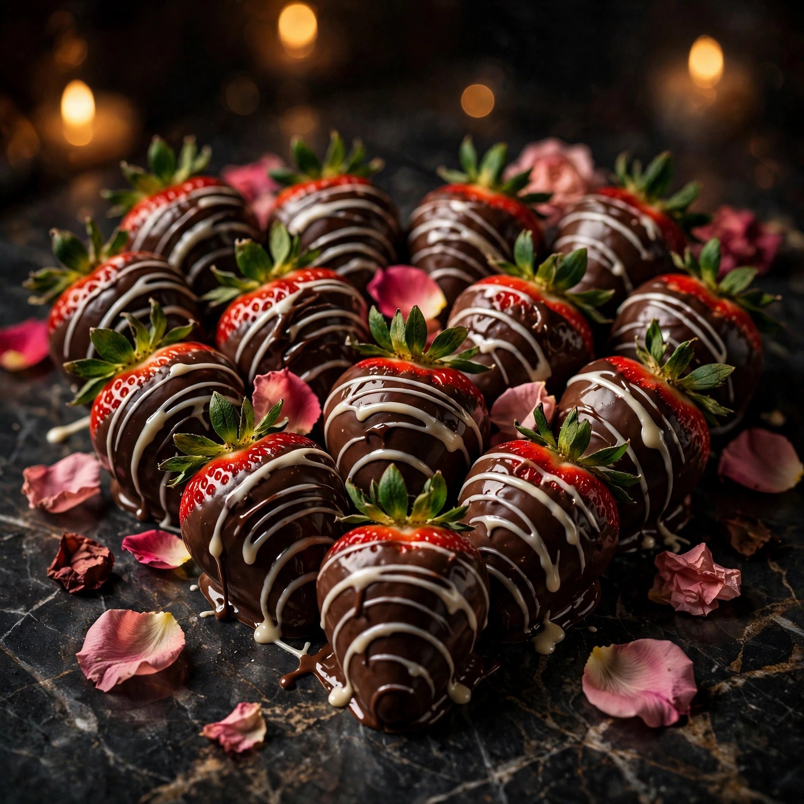 Chocolate-Dipped Strawberries Heart — free Love WhatsApp DP download