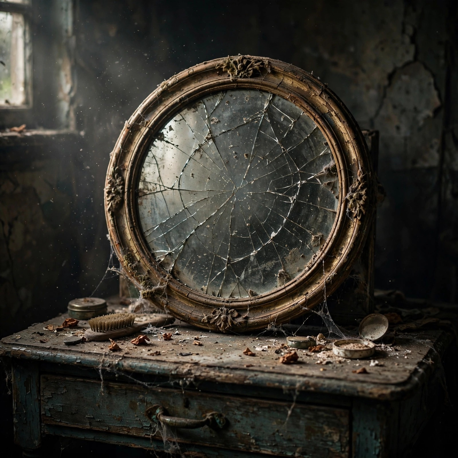Cracked Mirror Dusty Vanity Sad Dp WhatsApp DP