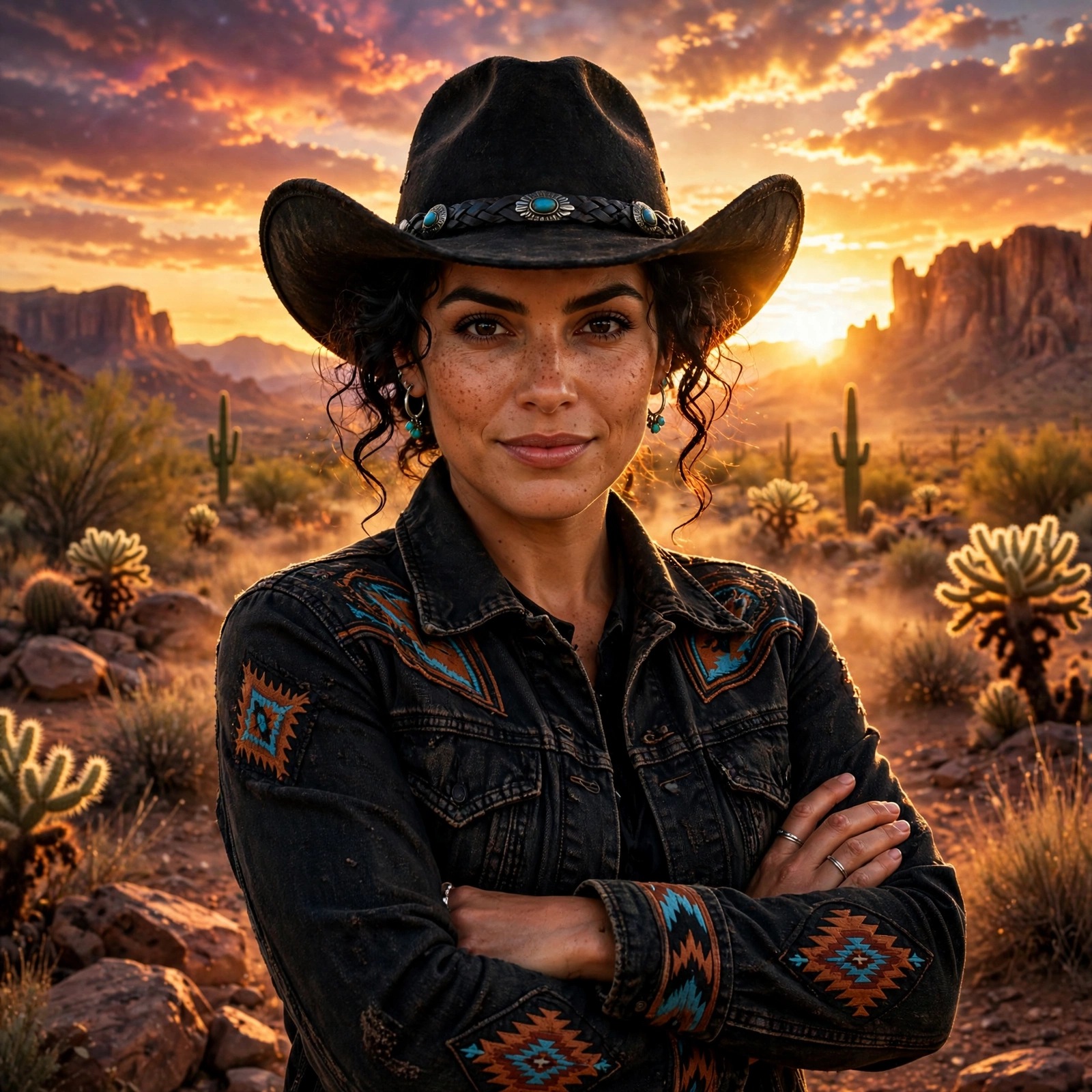 Desert cowboy hat profile picture — original AI artwork for WhatsApp DP