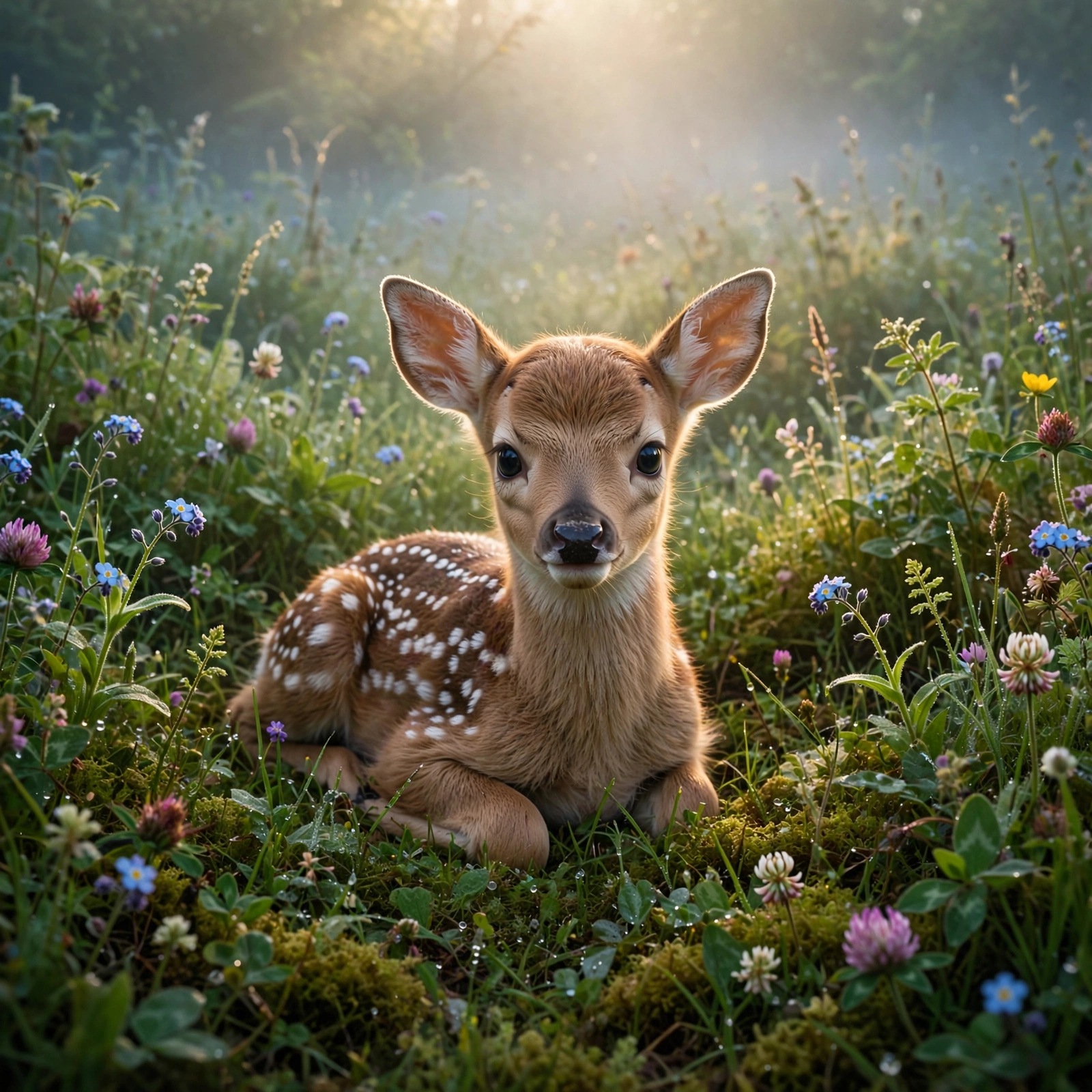 Fawn misty meadow profile picture — original AI artwork for WhatsApp DP