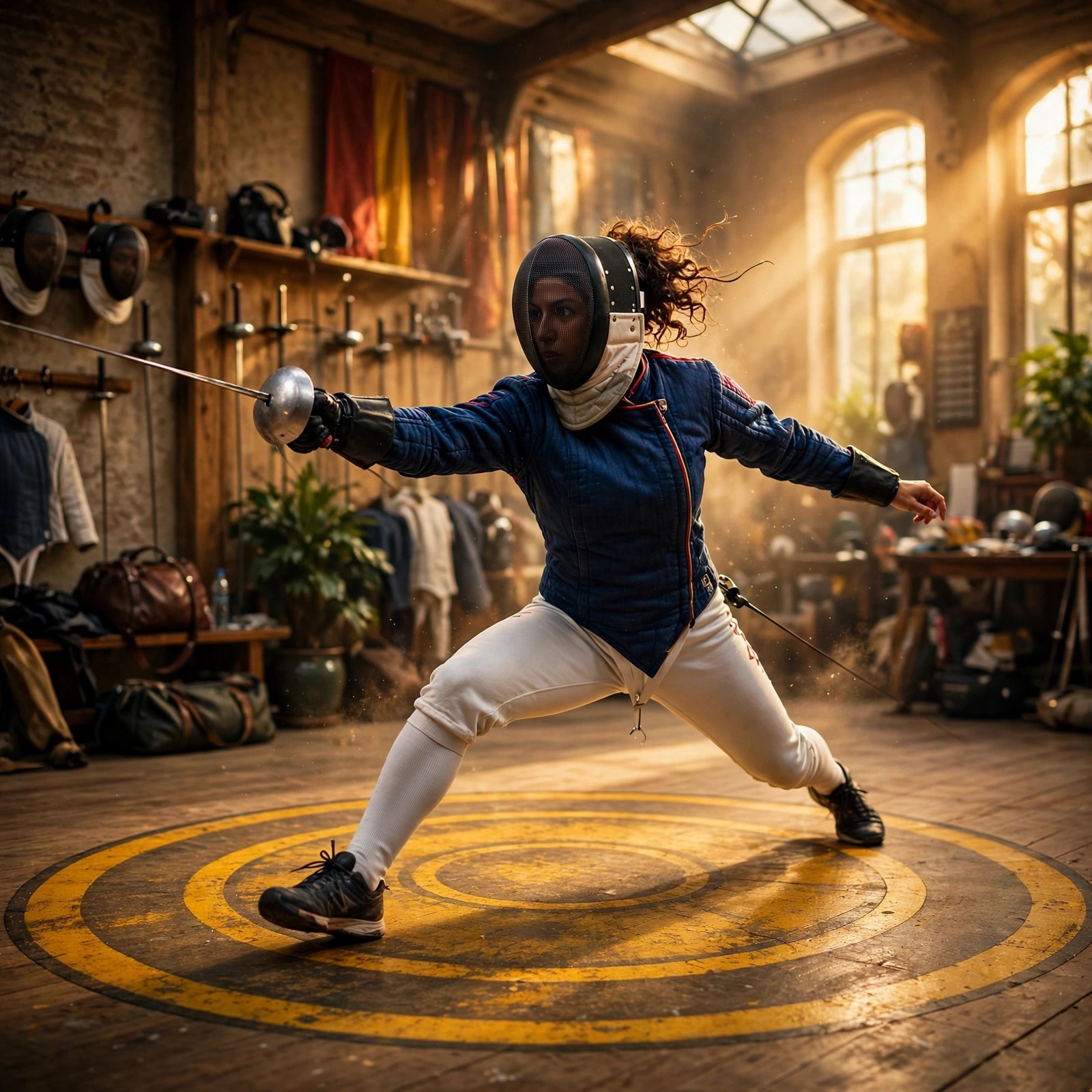 Fencer Salle Lunge Gold Motivational Dp WhatsApp DP