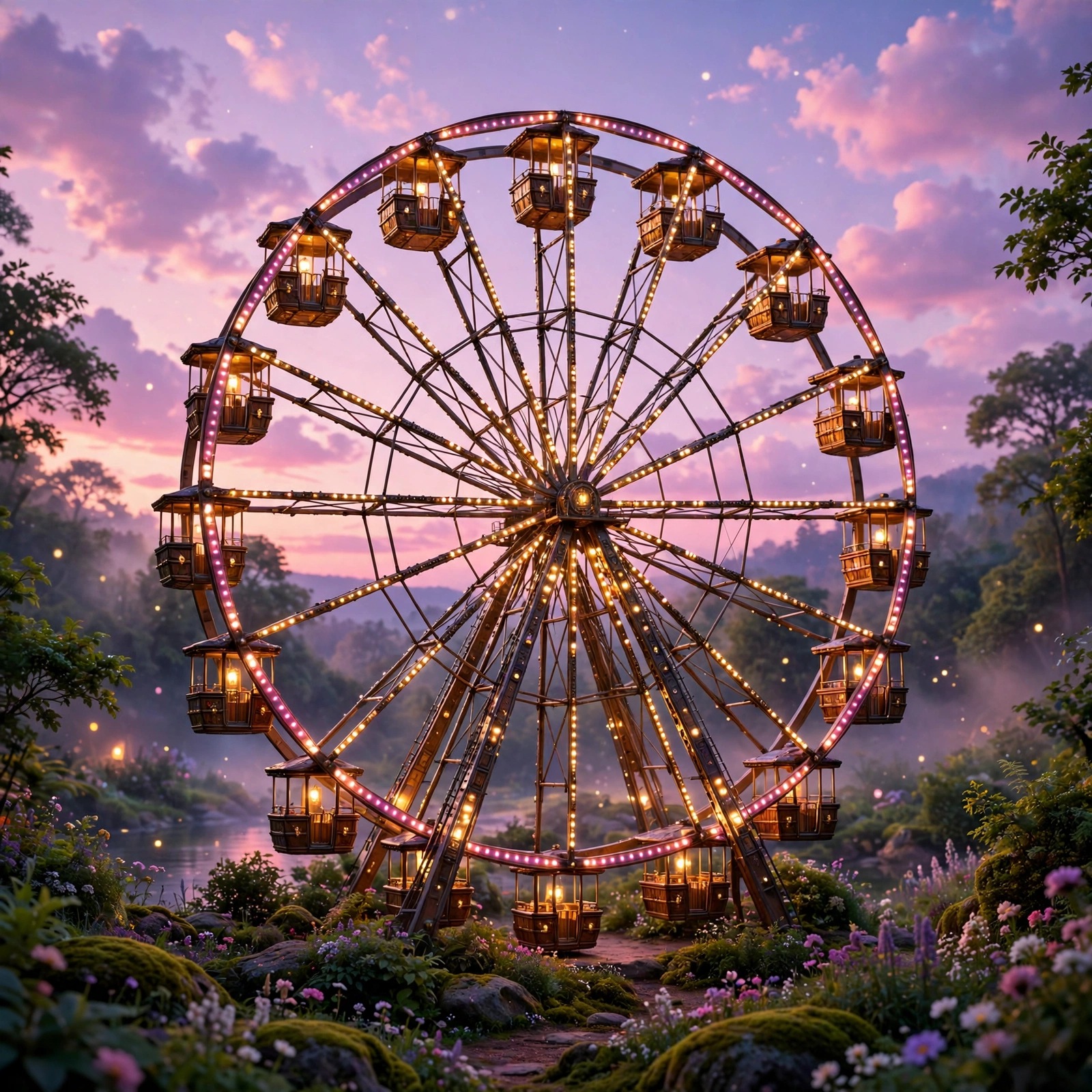 Ferris Wheel at Pastel Dusk, cute aesthetic profile picture