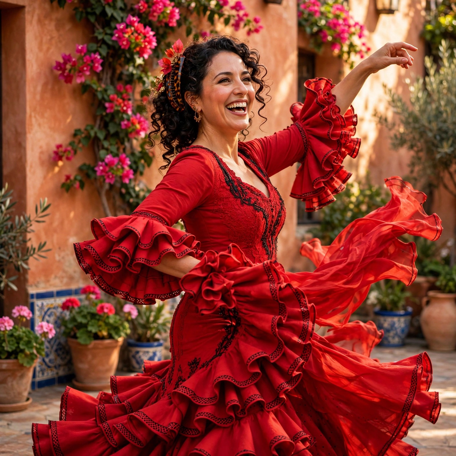 Flamenco Dancer in the Courtyard