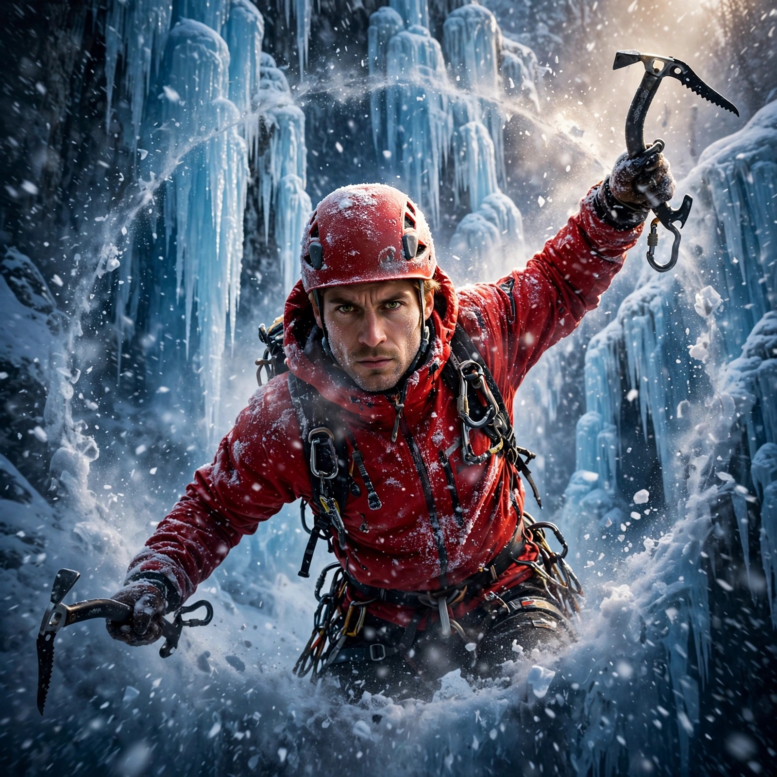 Frozen Waterfall Ice Climber Attitude DP — free attitude DP for WhatsApp profile