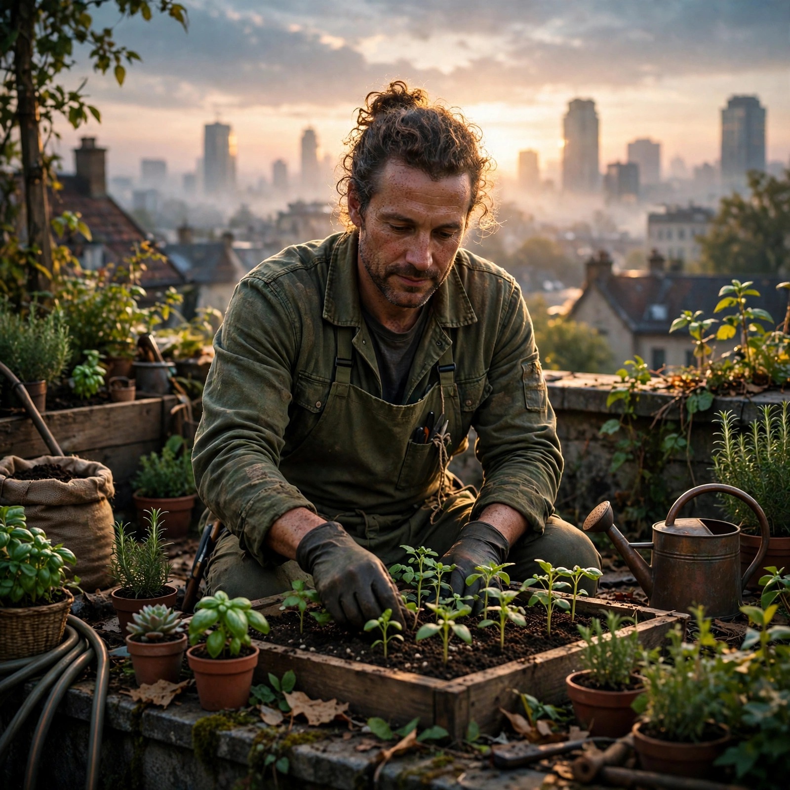 Gardener Seedling Rooftop Dawn Motivational Dp WhatsApp DP