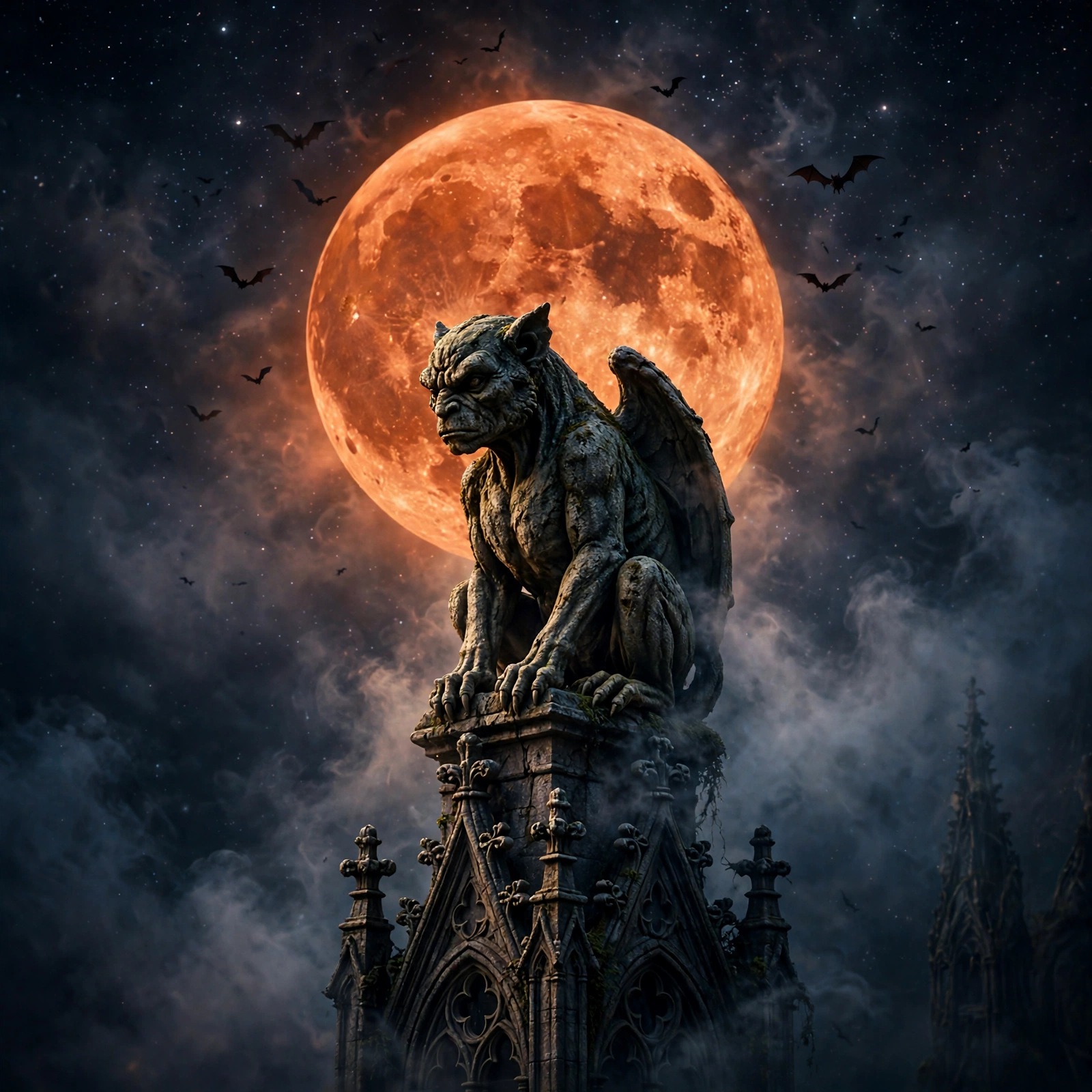 Gargoyle Cathedral Moon Attitude DP — free WhatsApp DP download