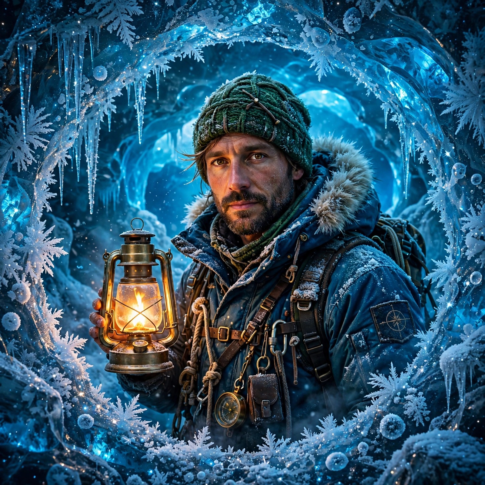 Glacier Cave Guide with Lantern