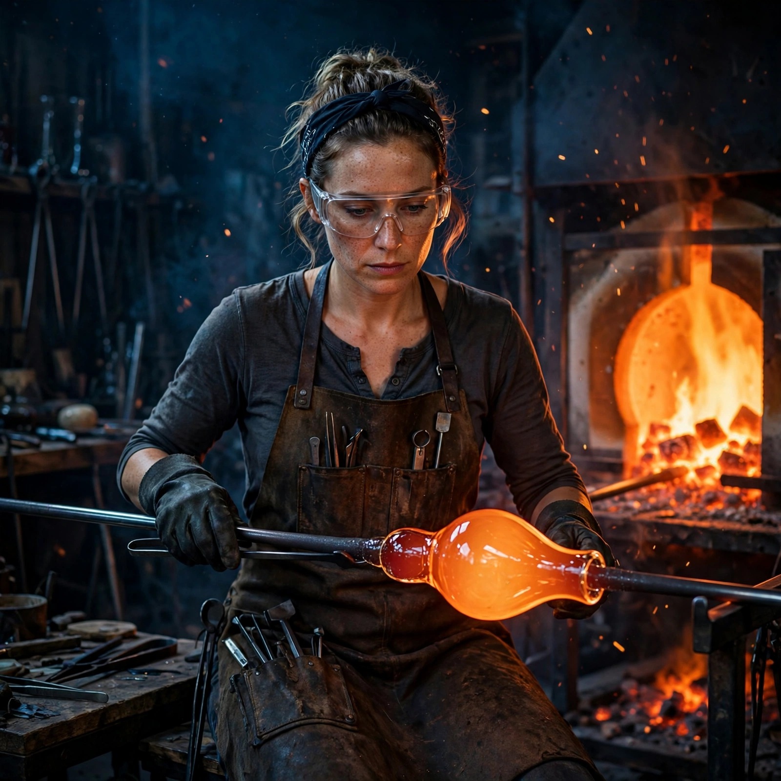 Glassblower at the Furnace