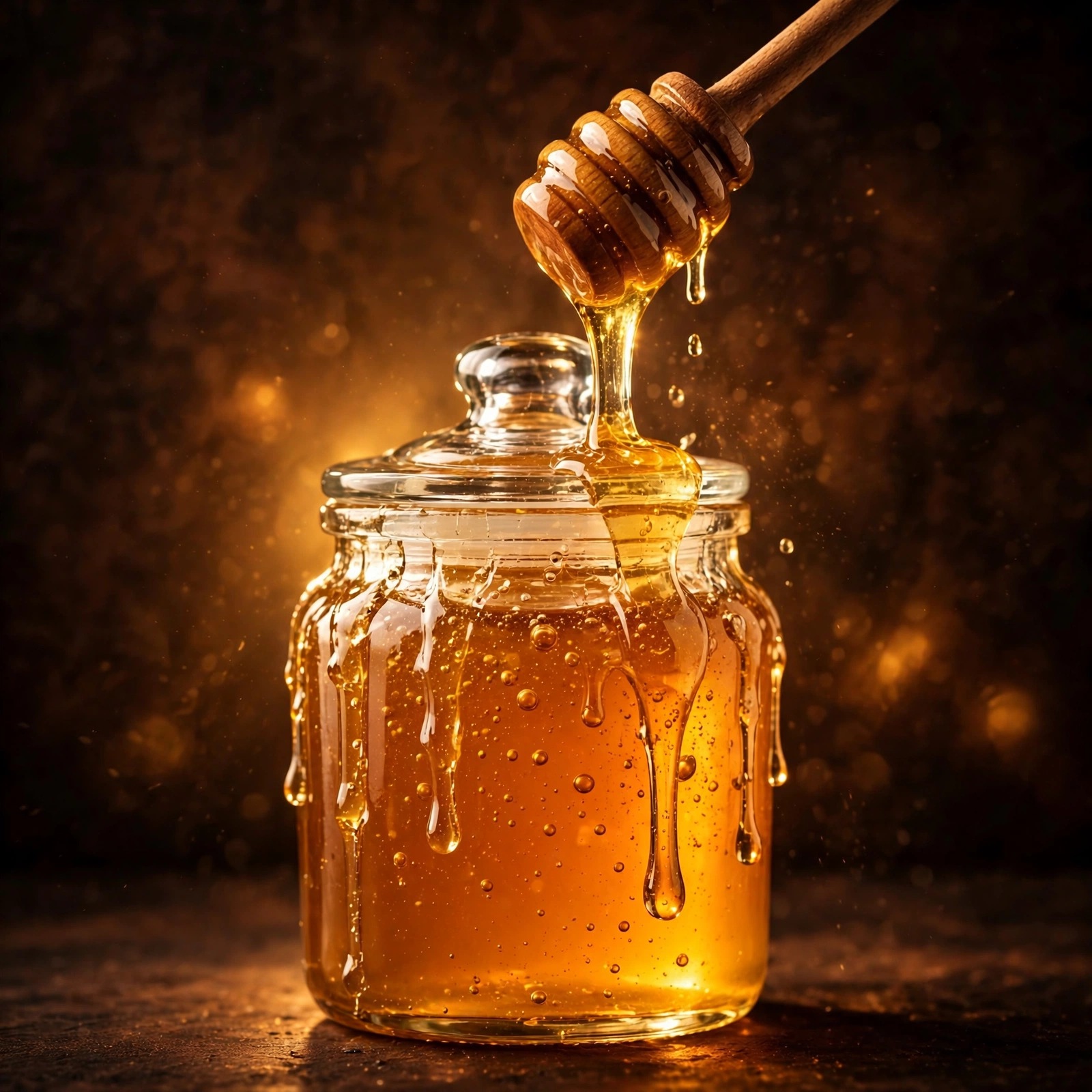 Golden Honey Jar Drip - square aesthetic WhatsApp DP