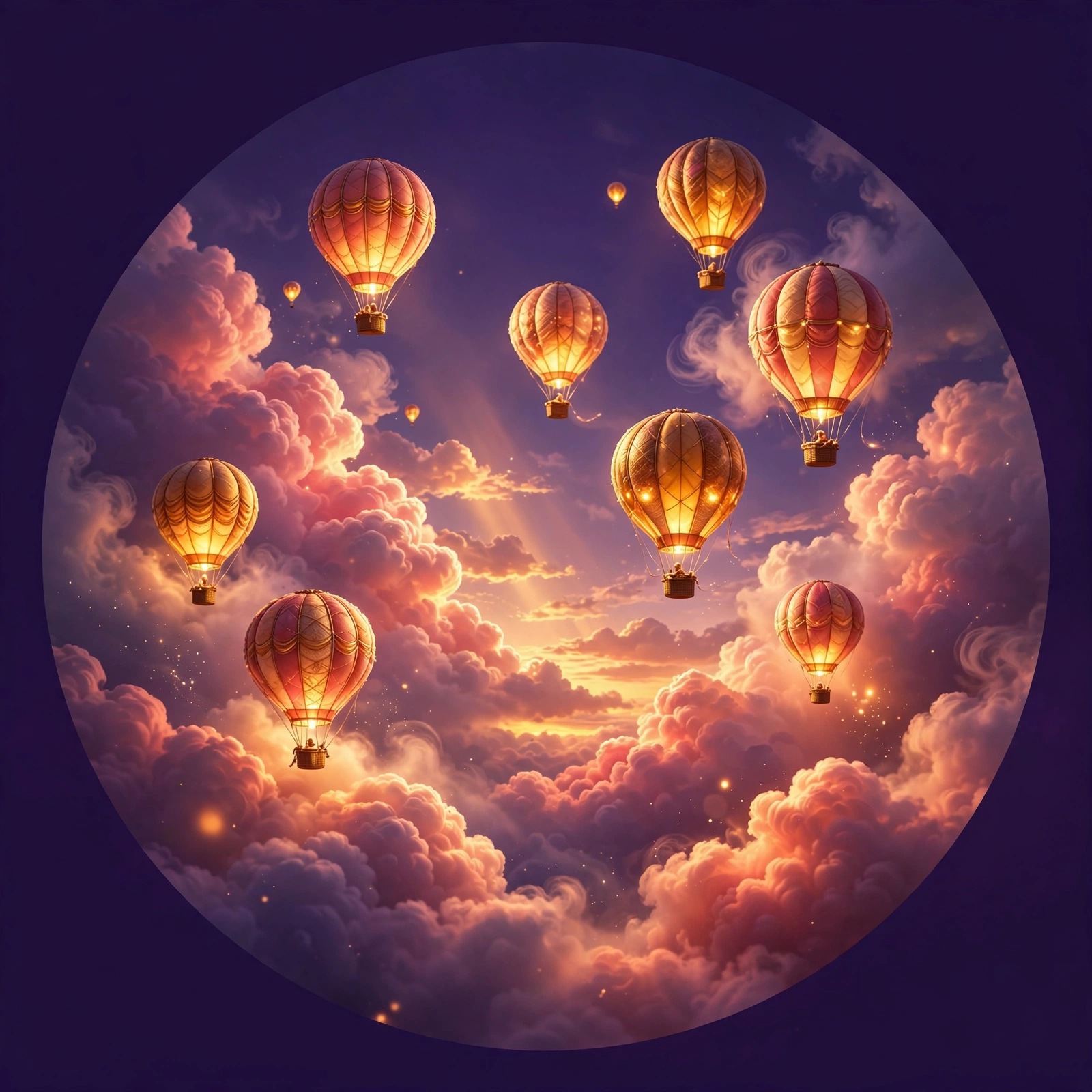a hot air balloons dp at twilight