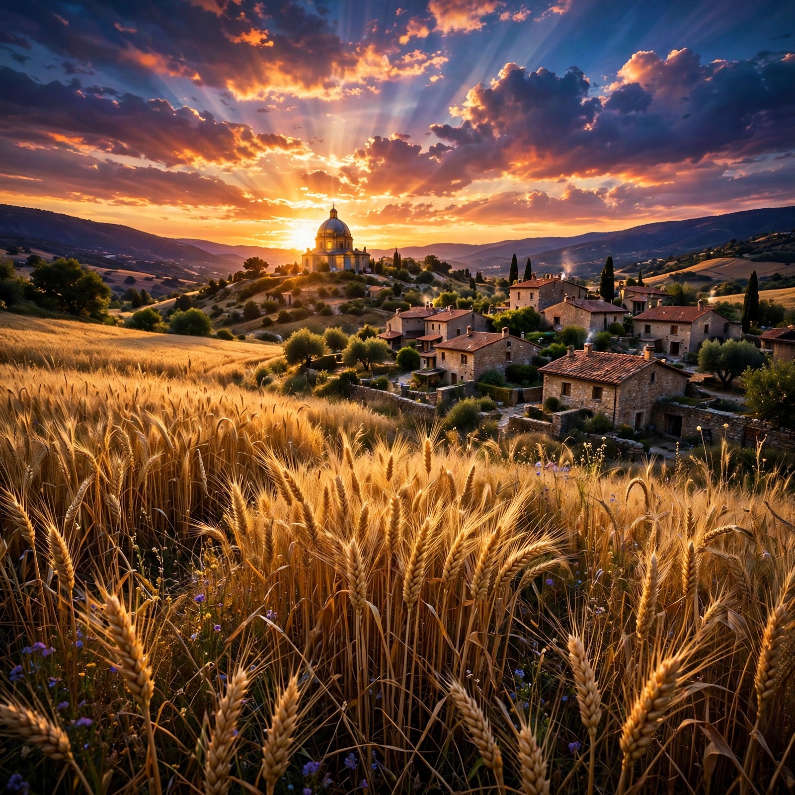 Golden Wheat Field Village Islamic Dp WhatsApp DP