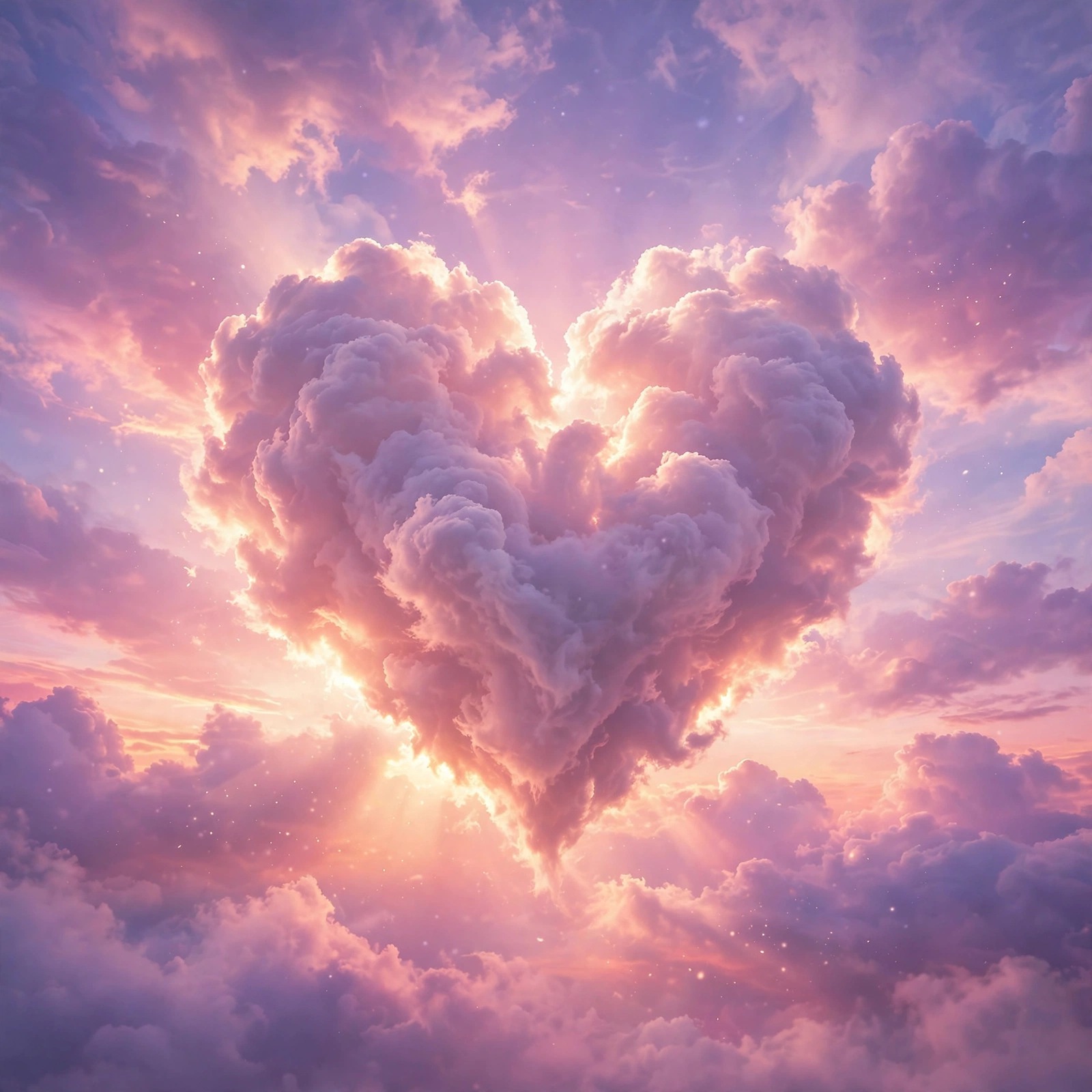 Heart-Shaped Pastel Clouds, square love WhatsApp DP