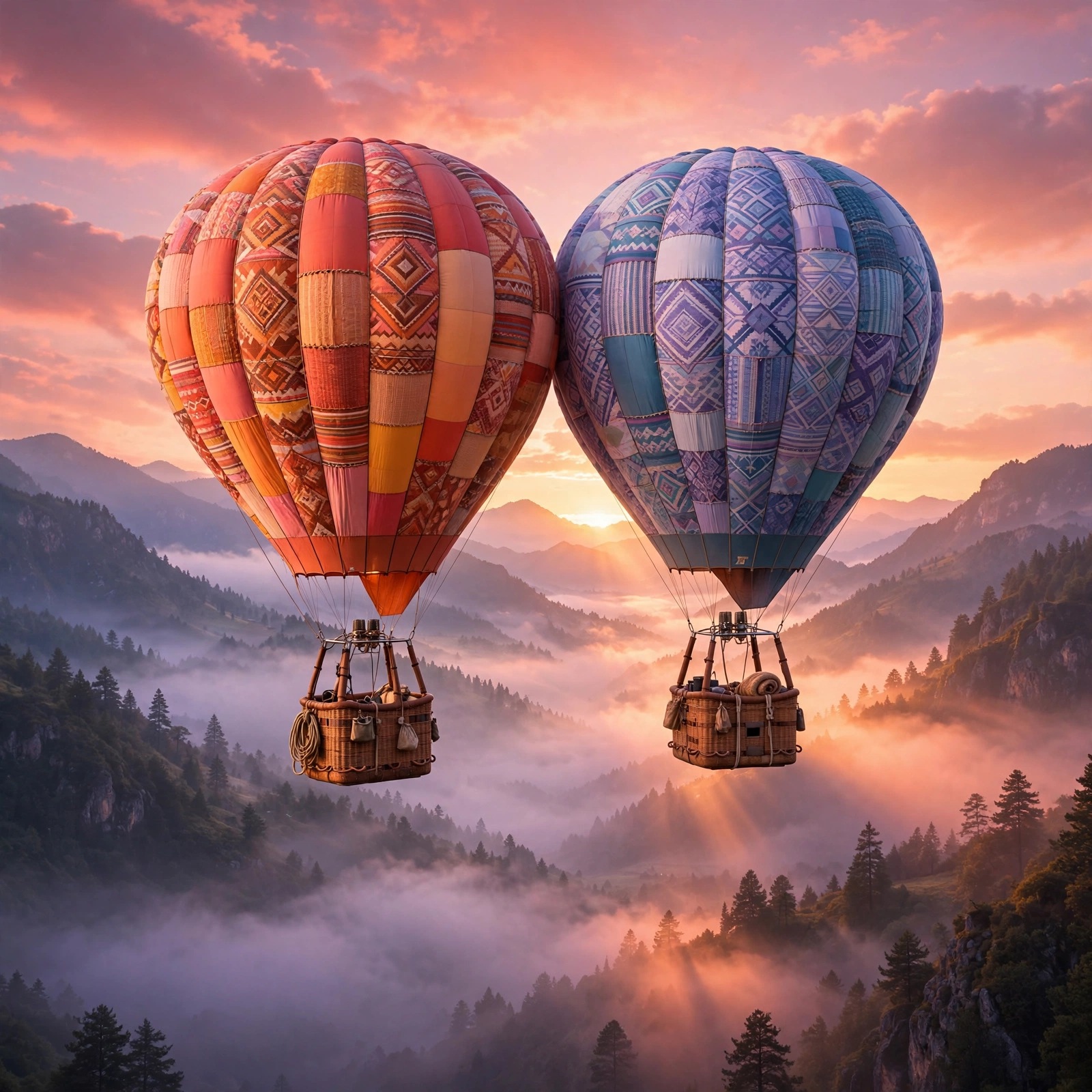 two hot air balloons at dawn friendship DP
