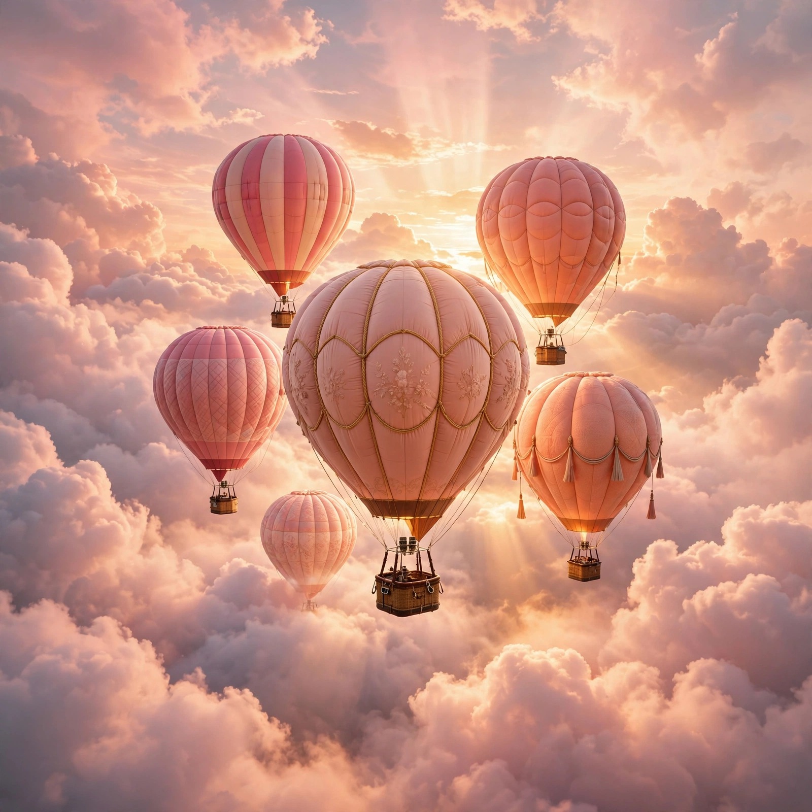 Hot Air Balloons Pastel Clouds, cute aesthetic profile picture