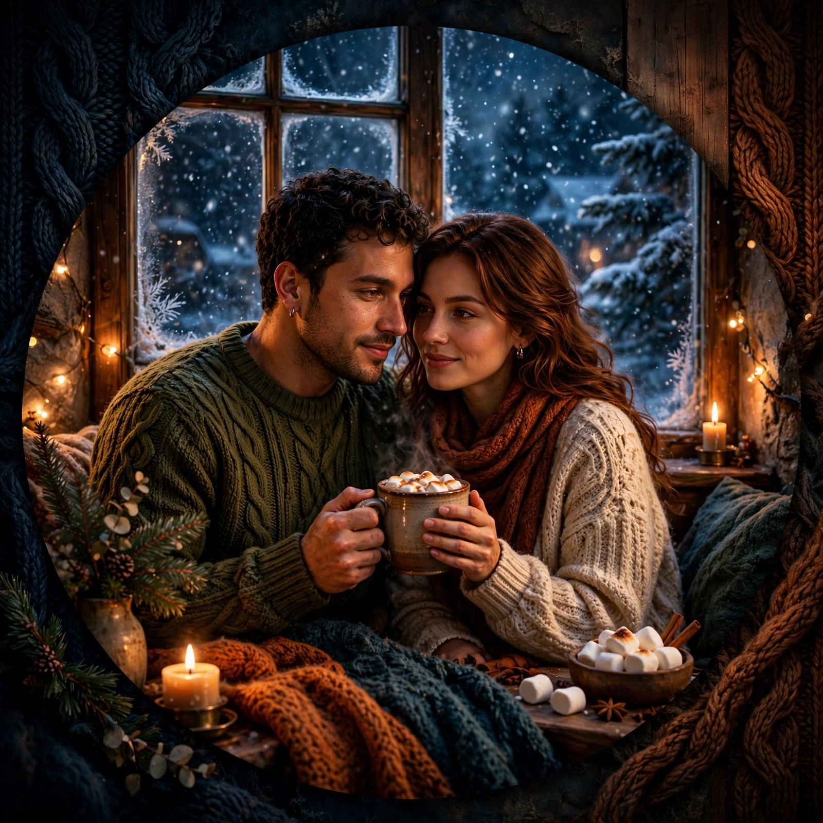 Hot Chocolate Marshmallow Winter Couple Love Dp WhatsApp DP