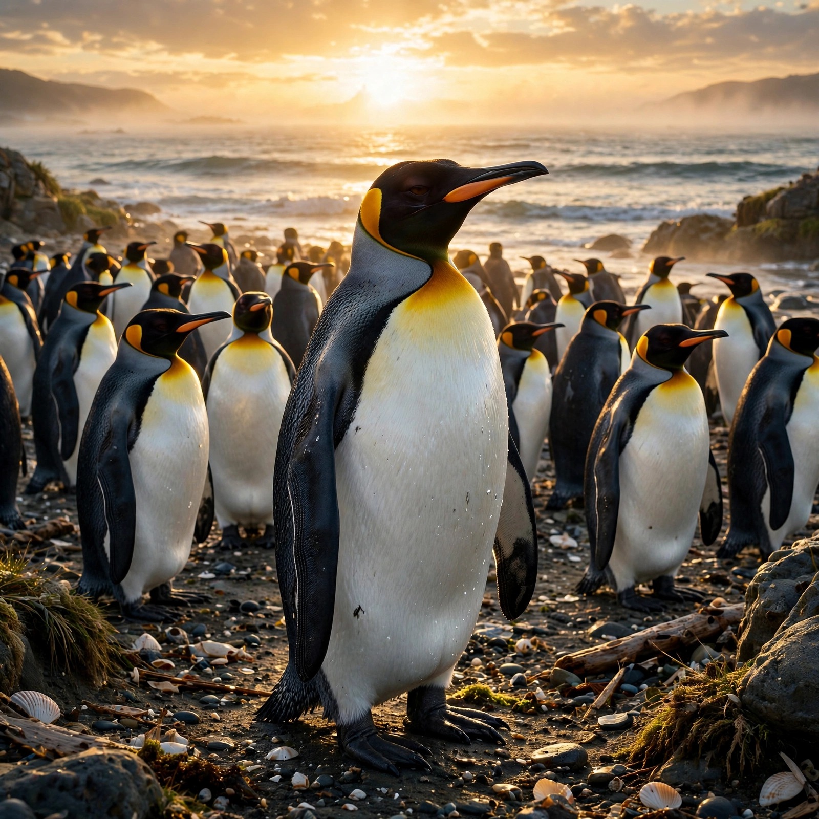 King Penguin Colony Dawn Nature Dp WhatsApp DP