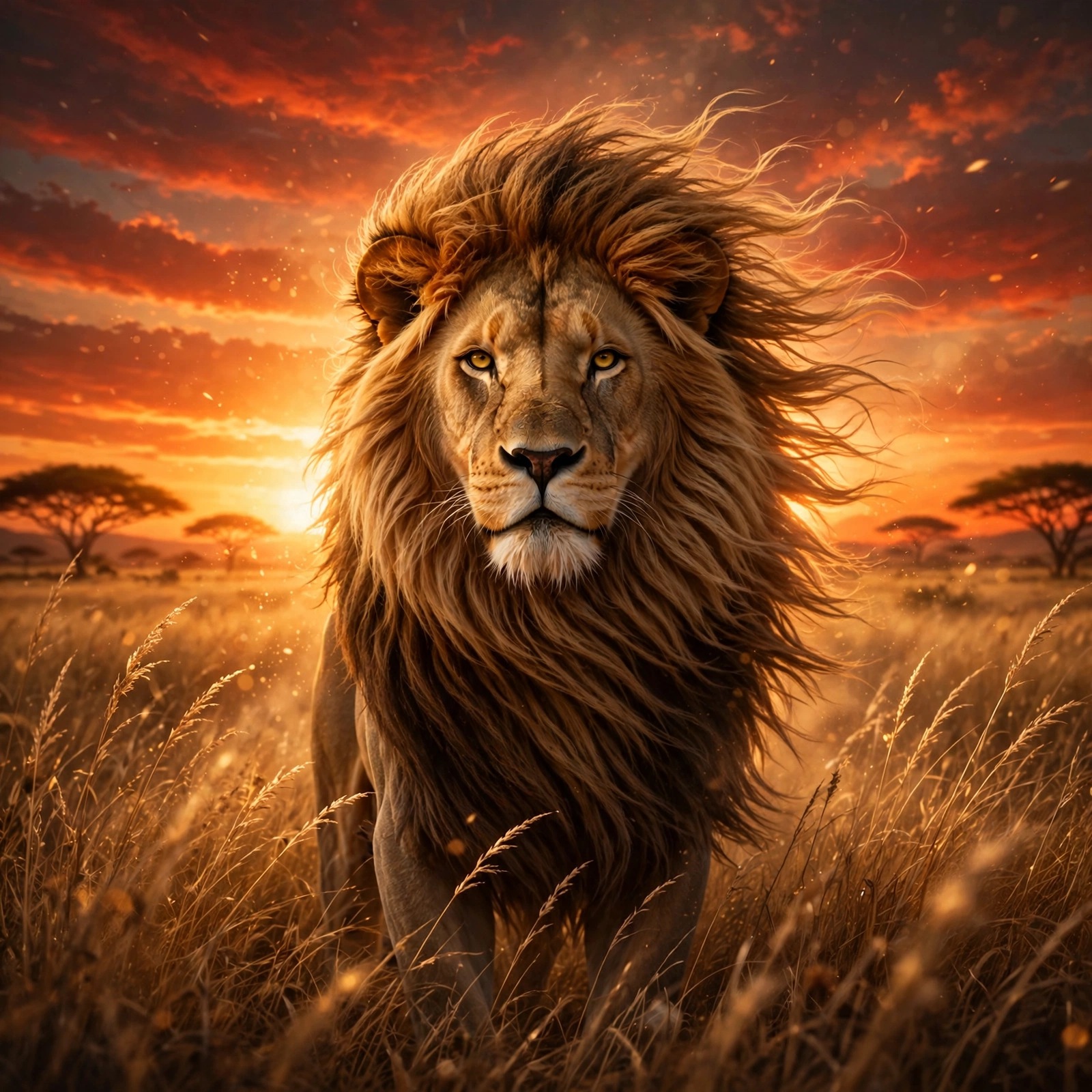lion savanna sunset DP