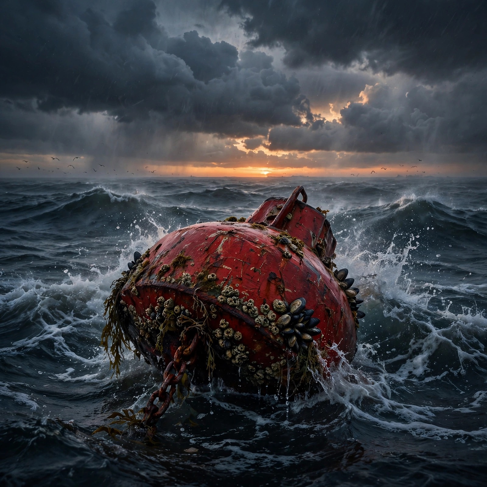 Lone Buoy on a Stormy Sea DP — free sad WhatsApp DP download