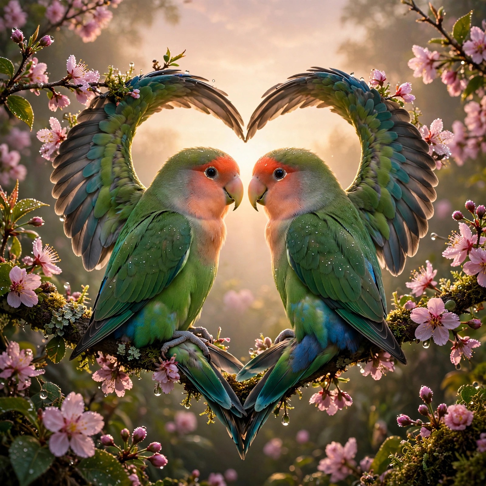 lovebirds dawn sky love dp