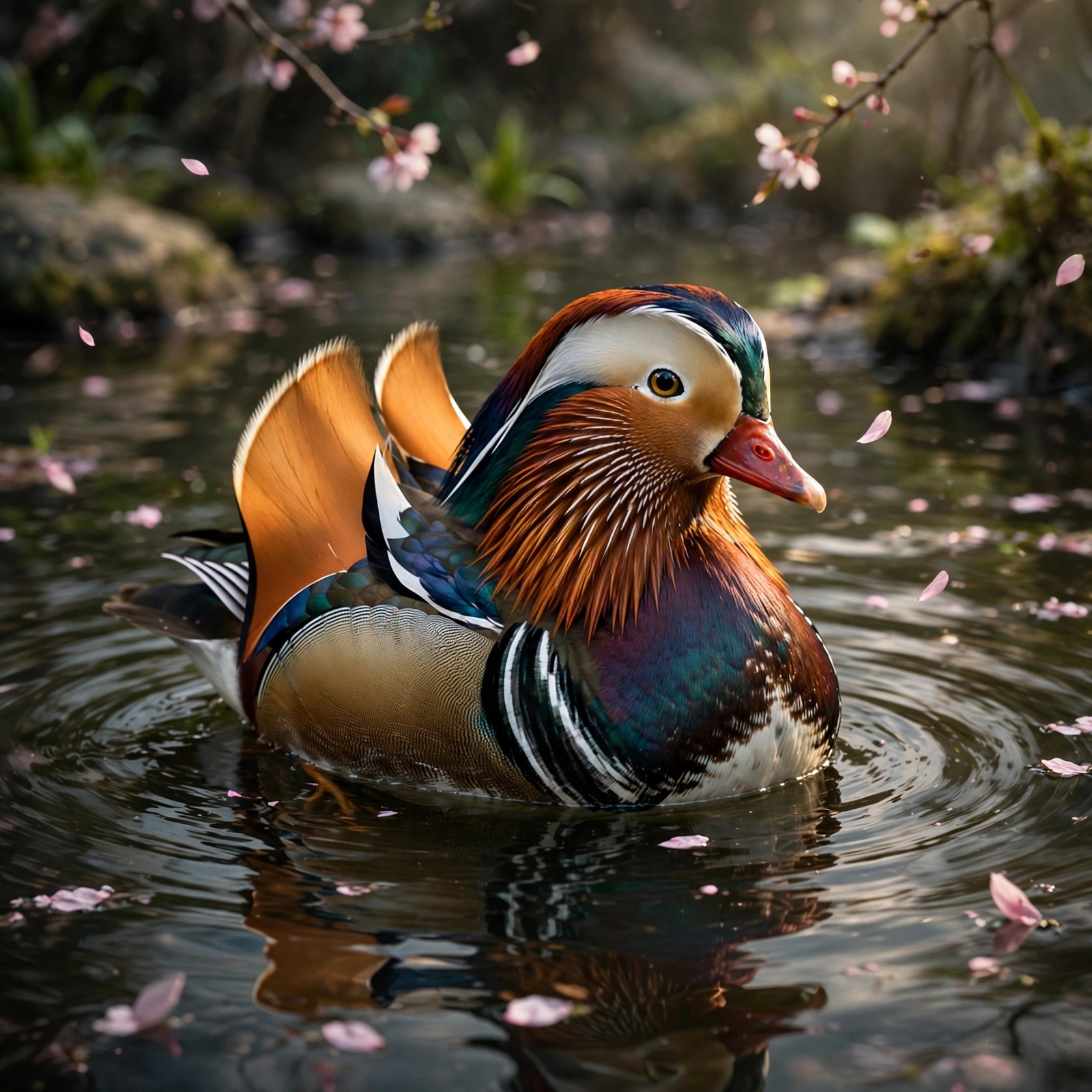 Mandarin Duck Pond - square animals WhatsApp DP