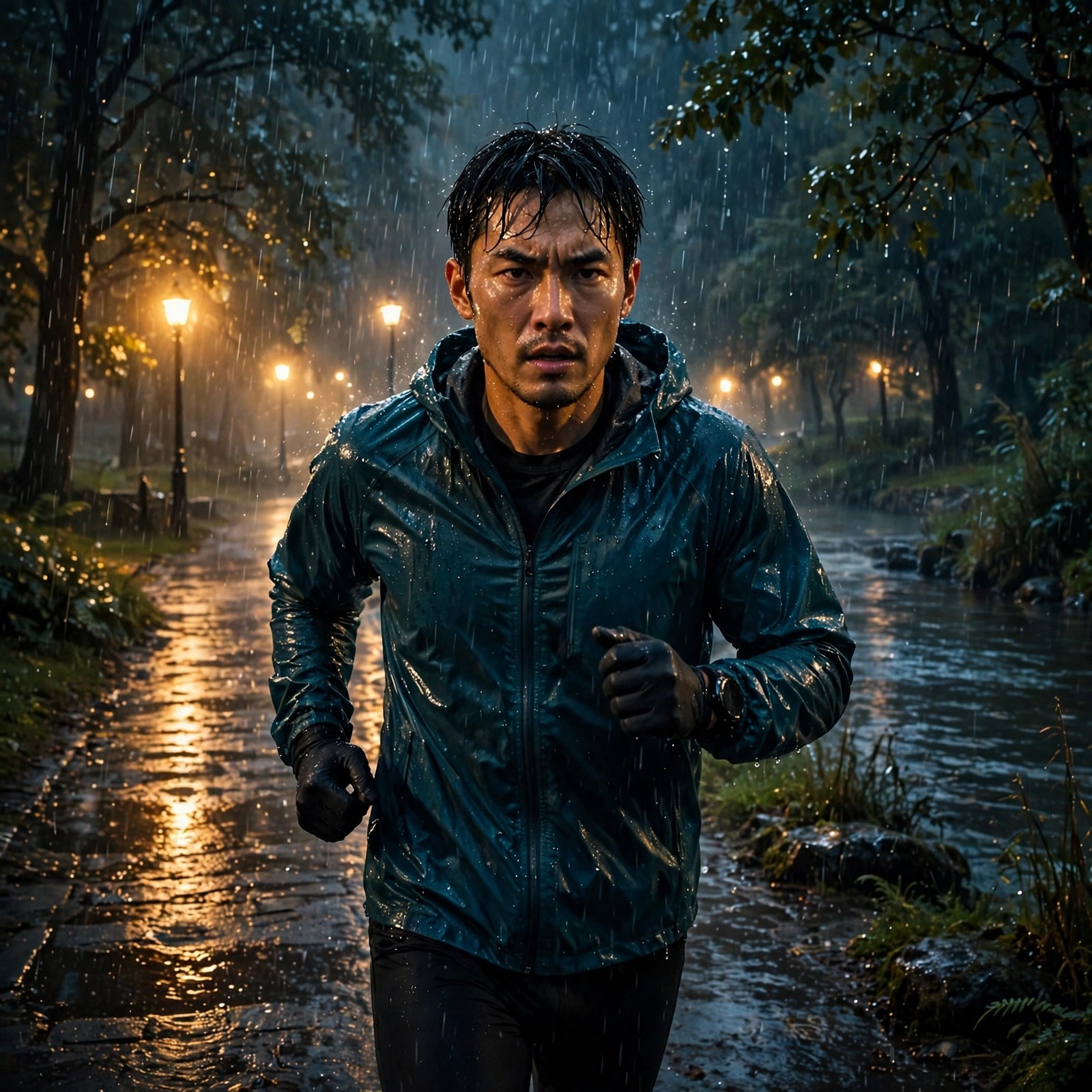 Marathon Runner Rain City Night Motivational Dp WhatsApp DP