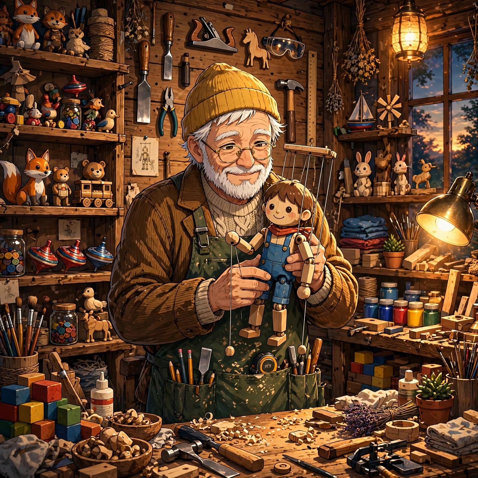 Marionette Toymaker in His Workshop DP