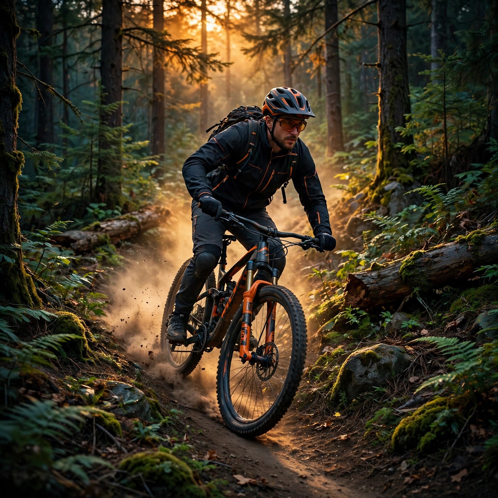 Mountain Biker Single Track Dusk Motivational Dp WhatsApp DP