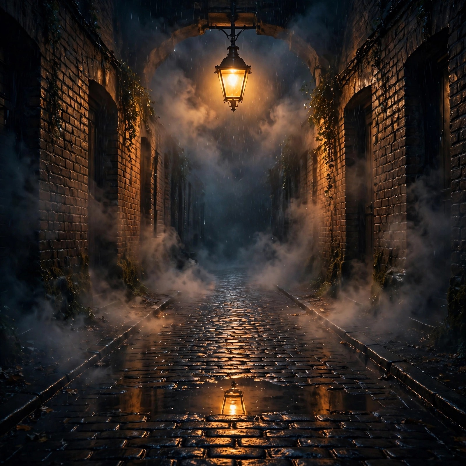 Amber Lantern Fog Alley - Aesthetic WhatsApp DP