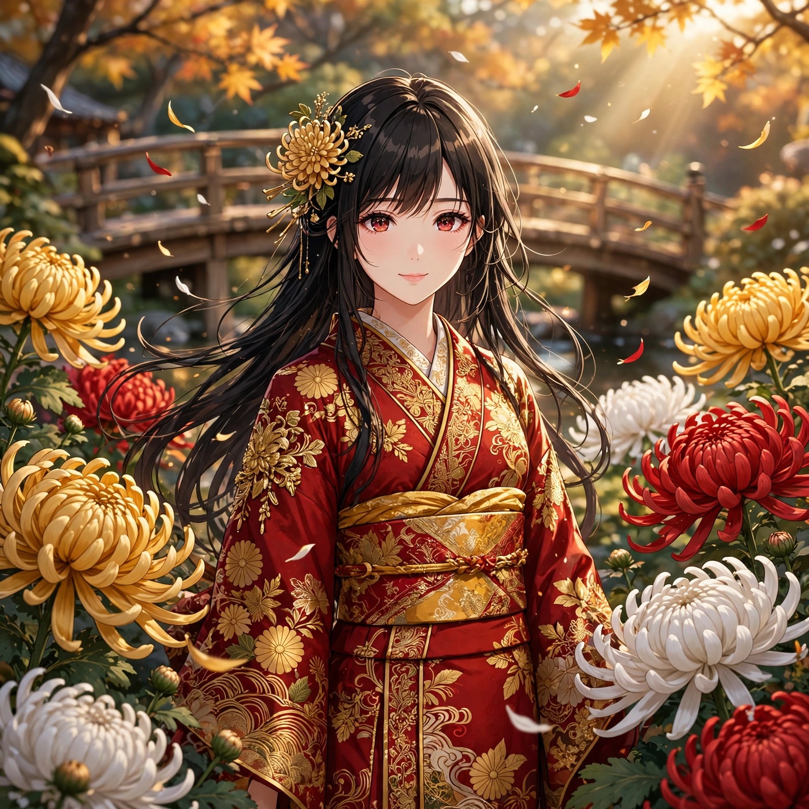Chrysanthemum Kimono Girl anime WhatsApp DP