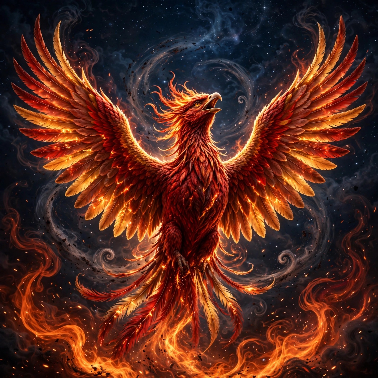 phoenix rising from flames motivational dp