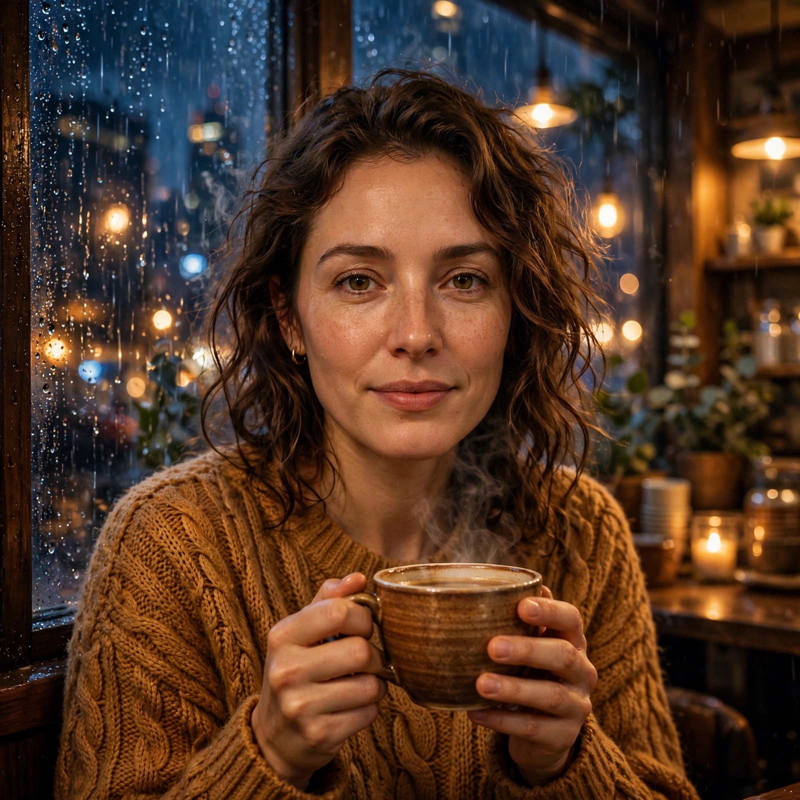 rainy cafe window coffee girls dp