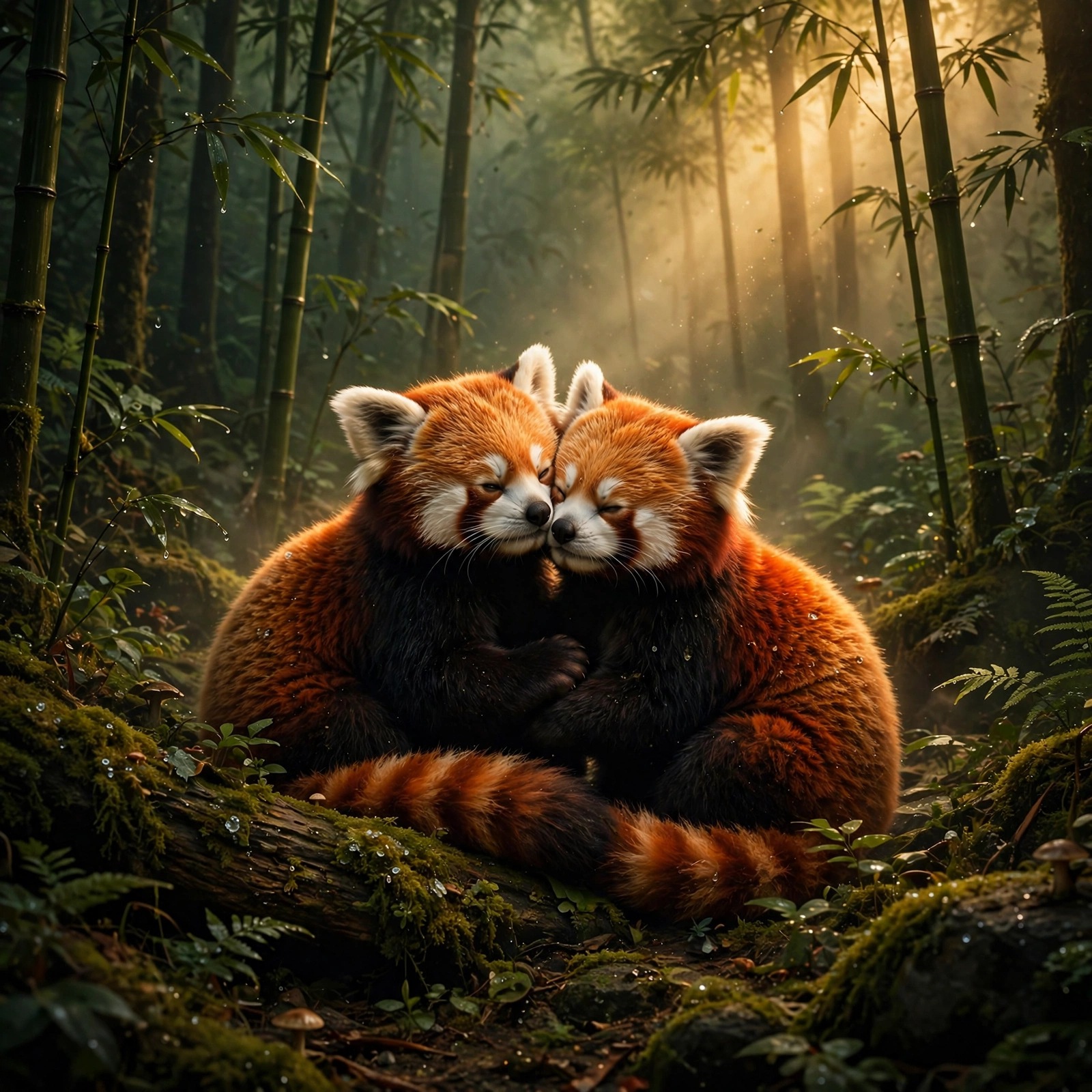 Red Panda Pair Bamboo Mist Love Dp WhatsApp DP