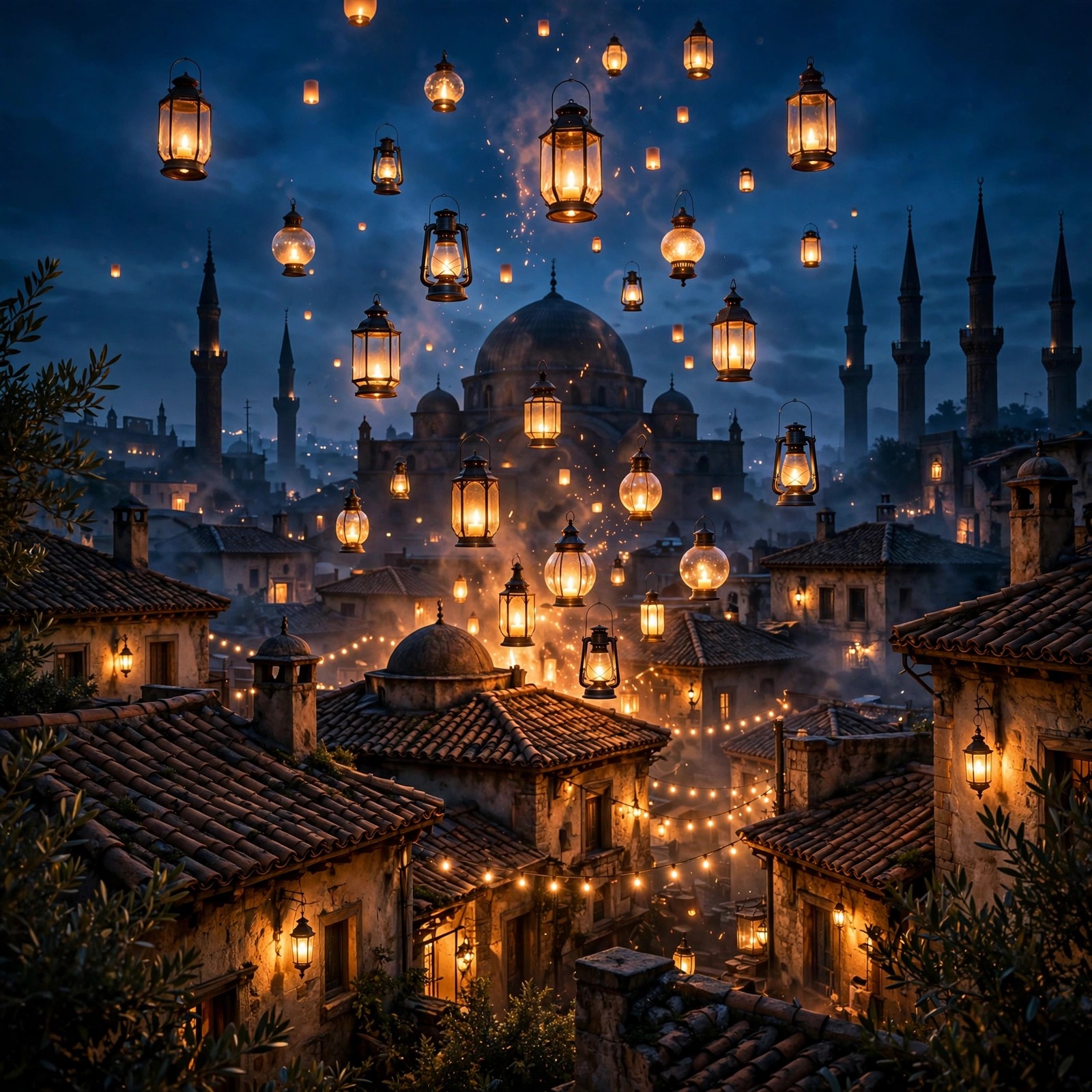 lantern festival rooftop islamic dp