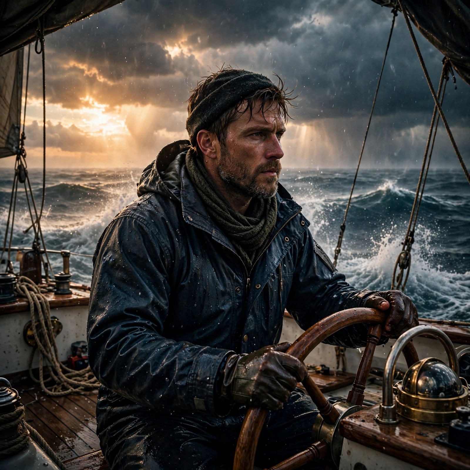 Sailor Solo Ocean Storm Dawn Motivational Dp WhatsApp DP