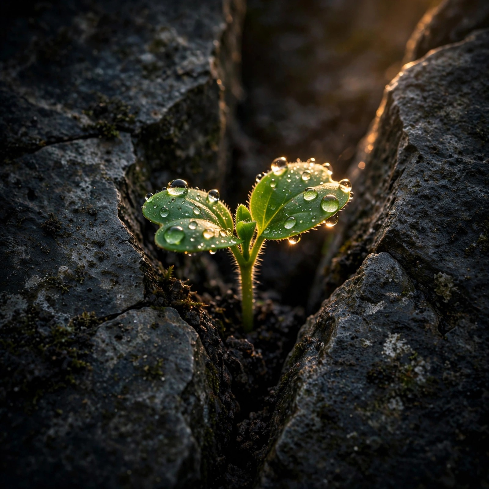 green seedling bursting through cracked stone motivational dp