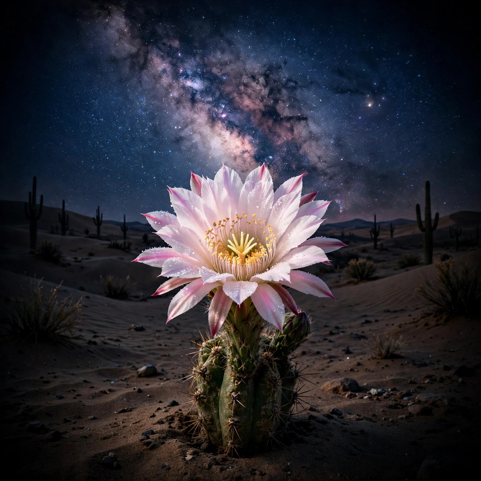 Starlit Desert Cactus Bloom