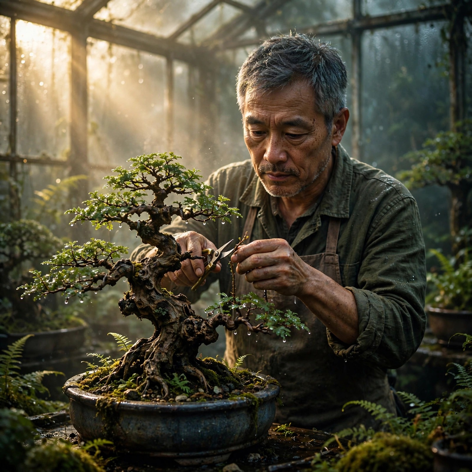 Steam locomotive engineer in a flat cap lit by firebox glow, square boys DP