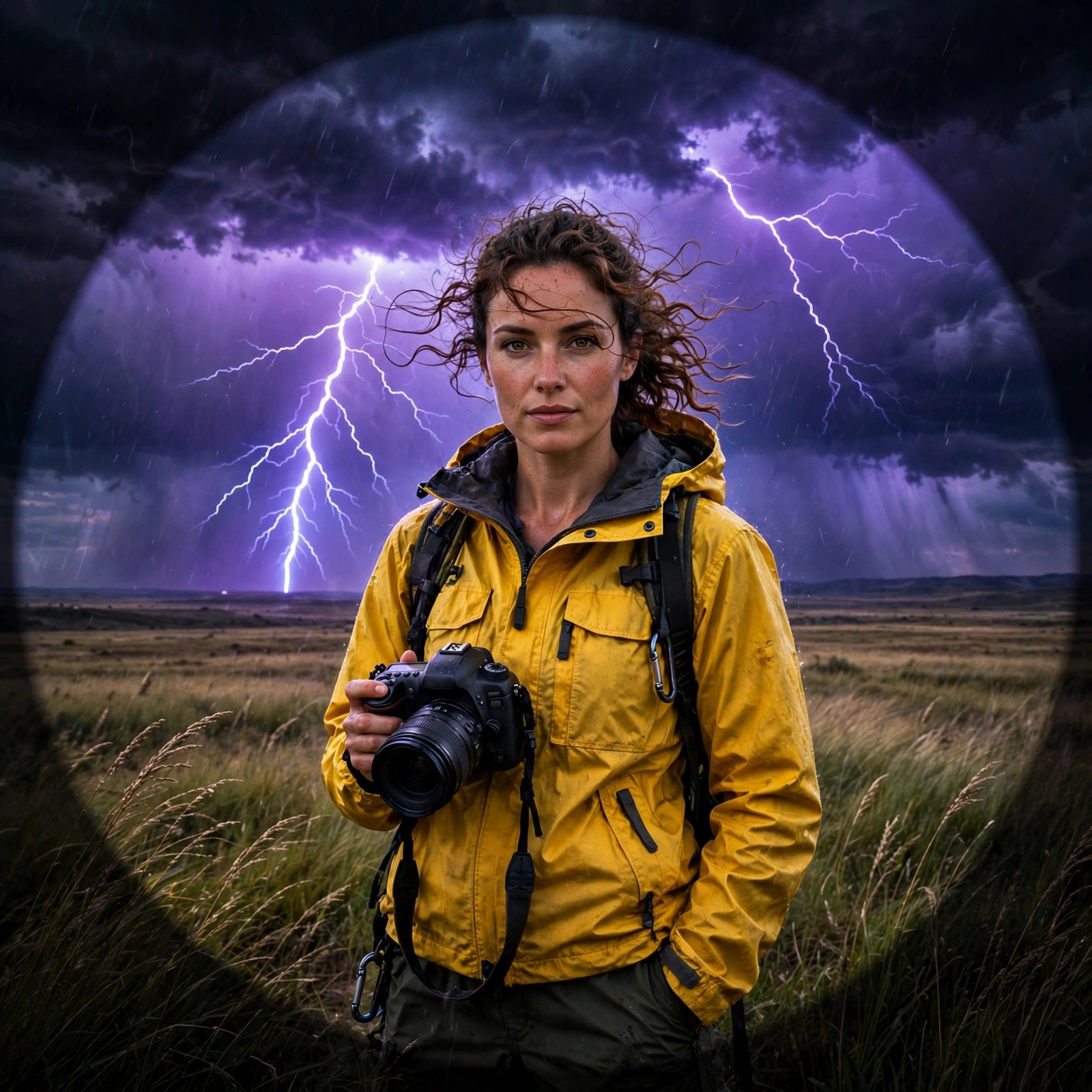 Confident storm chaser attitude profile picture before lightning