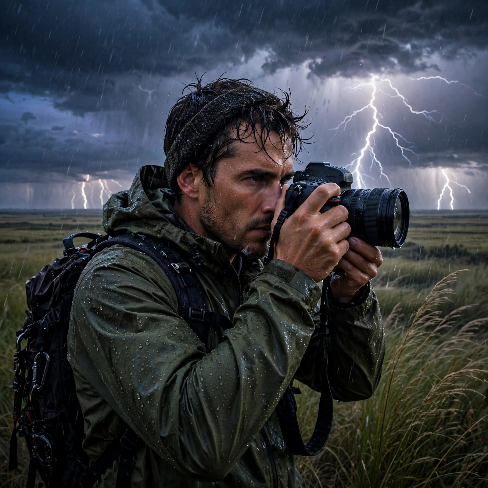 Storm Chaser Photographer in Lightning