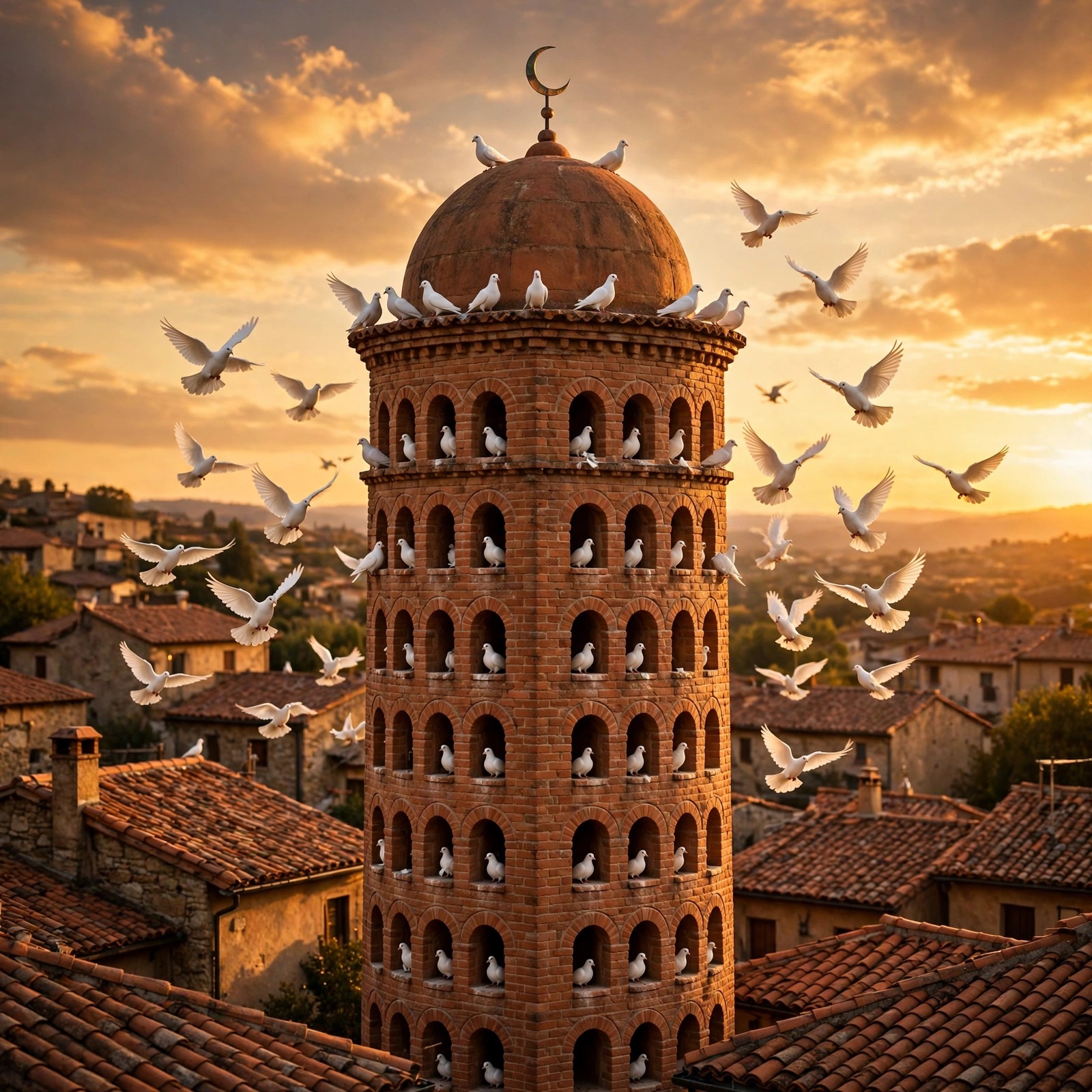 Terracotta Dove Cote at Sunset Islamic DP — free WhatsApp DP download