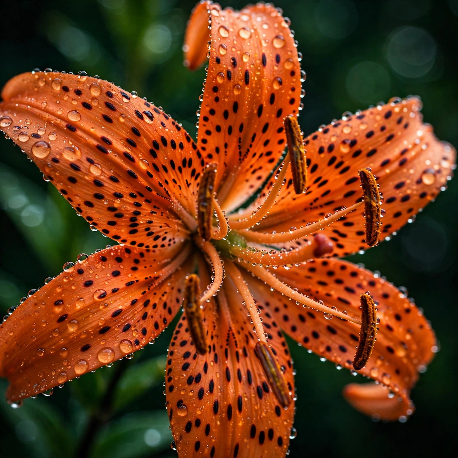 Tiger Lily Macro with Raindrops WhatsApp DP - tiger lily