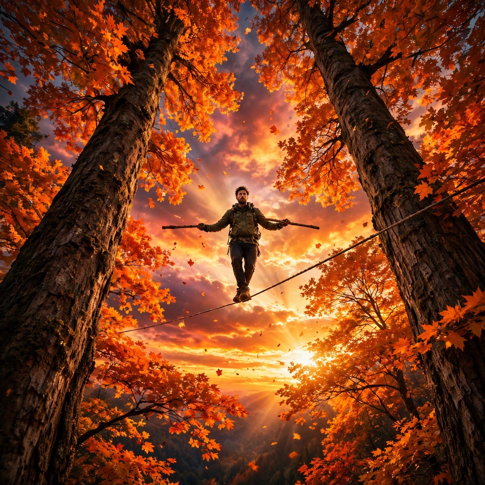 Walking the Autumn Sky Motivational WhatsApp DP wallpaper