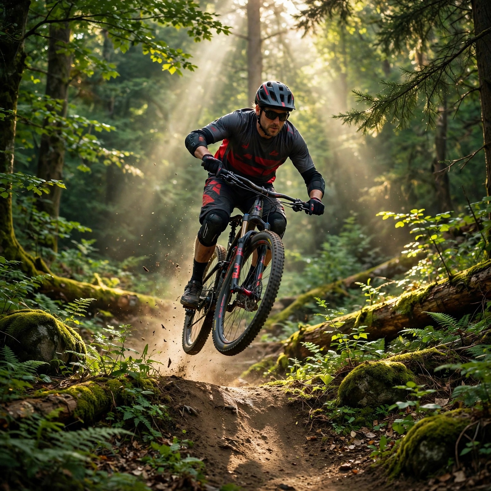 Trail Biker Forest Jump