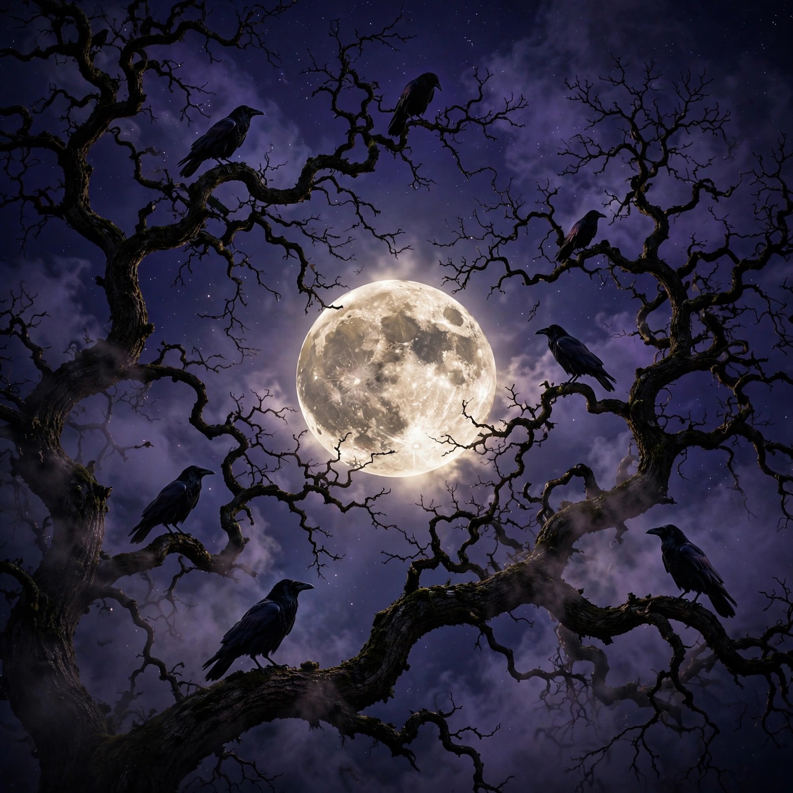 Twisted Oak Moon Crows - square aesthetic WhatsApp DP