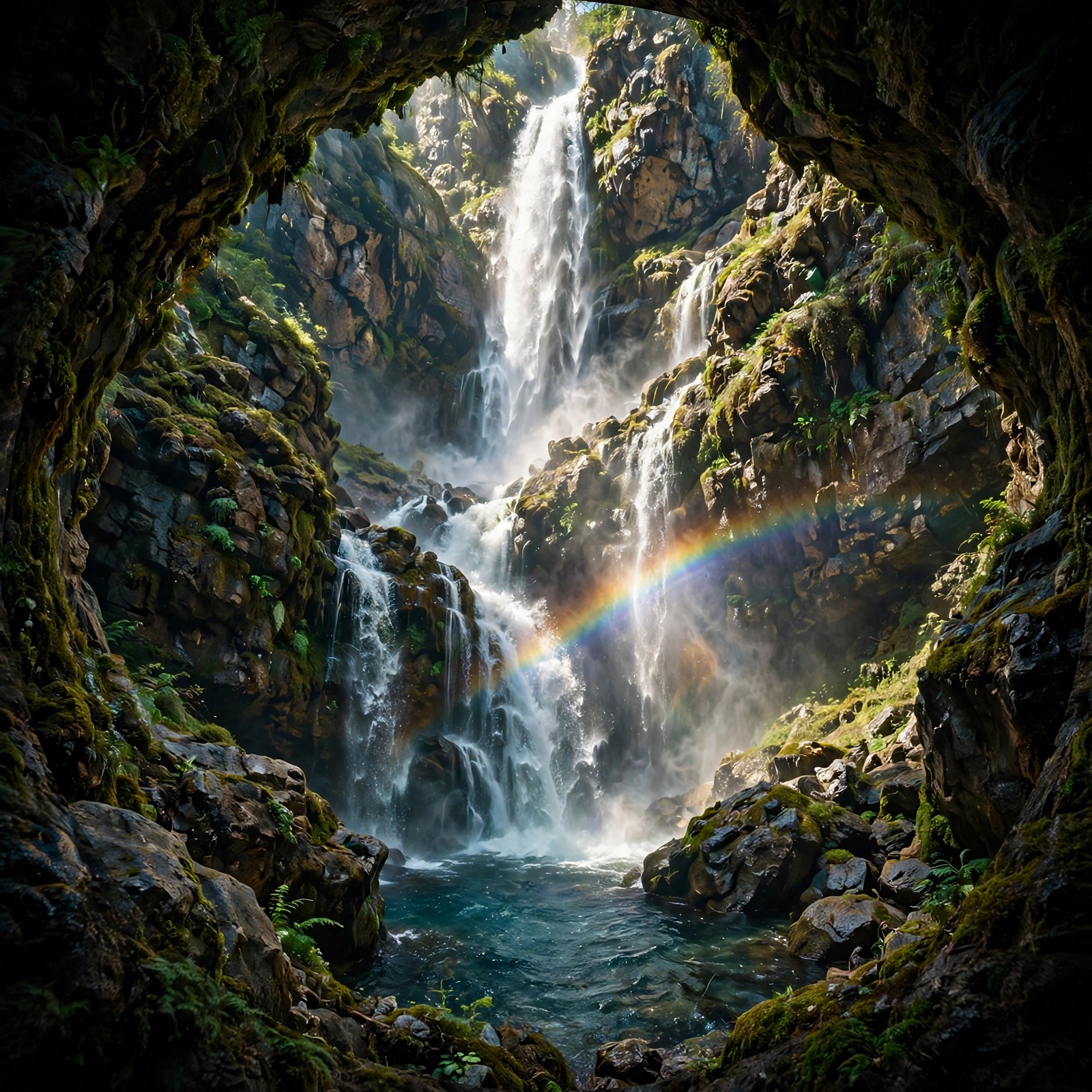 Waterfall Rainbow Canyon Noon Nature Dp WhatsApp DP