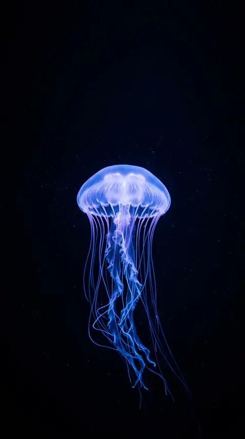 Blue Jellyfish AMOLED Wallpaper free HD mobile background