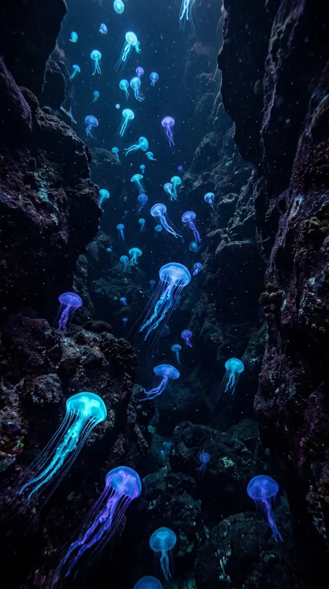 Blue Jellyfish Ocean Wallpaper free HD mobile background