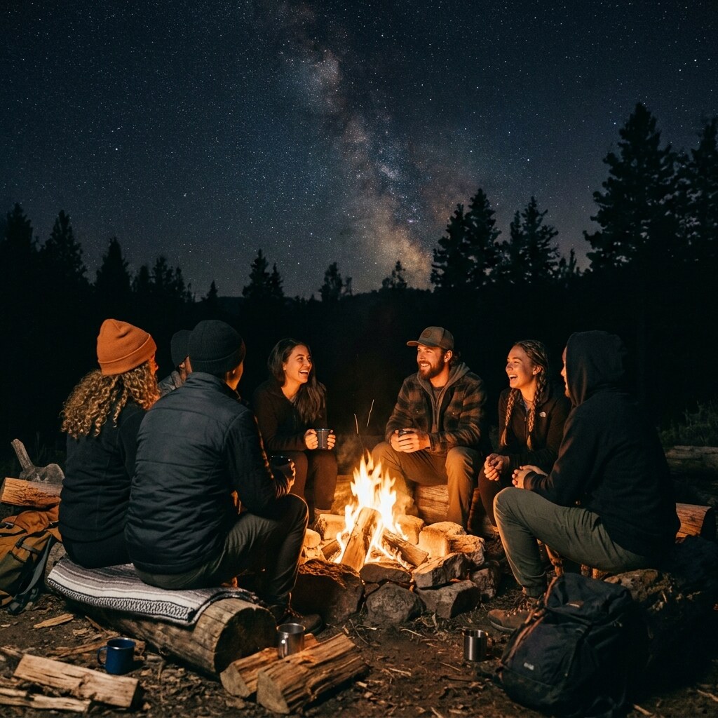 Campfire Friends DP free HD WhatsApp profile picture
