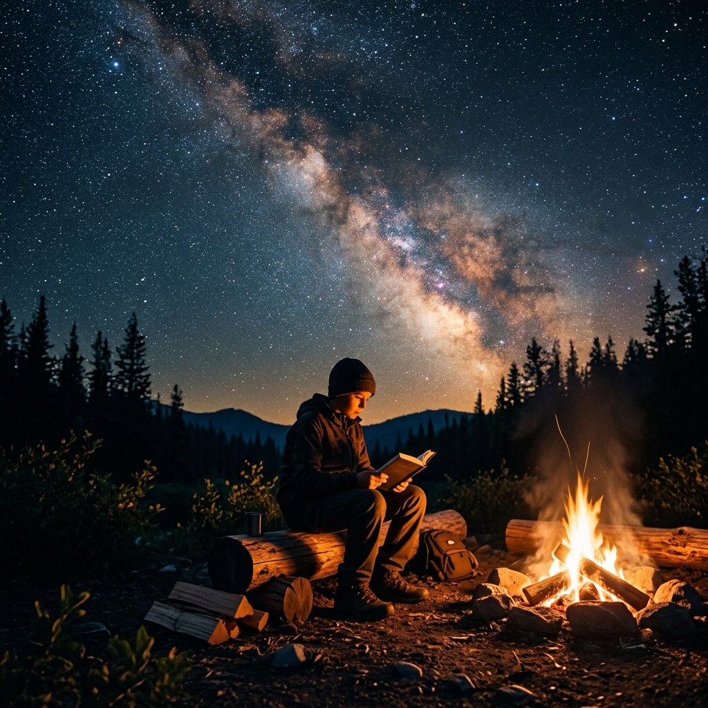 Campfire Starry Night DP free HD WhatsApp profile picture